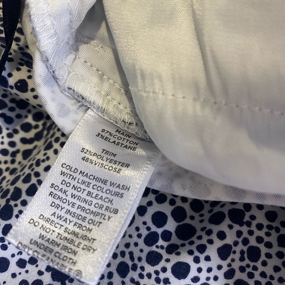 Womens Sportscraft cropped Capri cotton pants size 18 pockets white navy - Picture 7 of 9